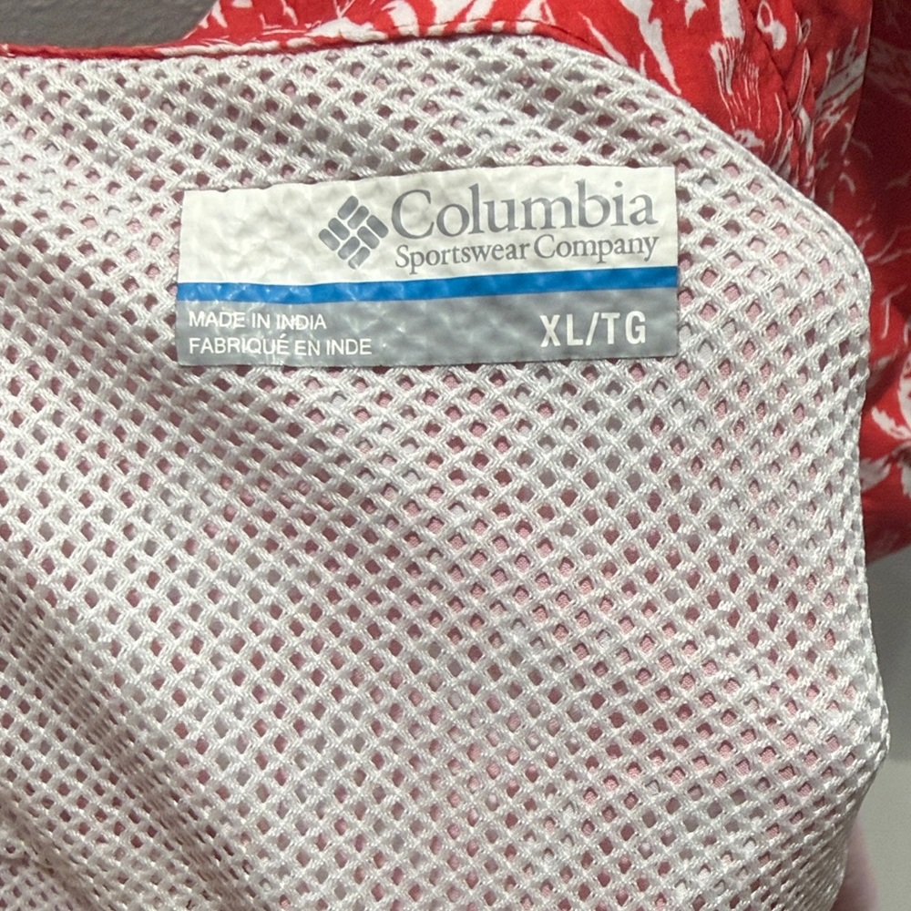 Columbia Red and White Mesh Sportswear